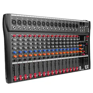 OEM DX16 Profesional 16 Channel Dj Controller USB Audio Mixer untuk Gitar Organ Elektronik Power Amplifier Murni