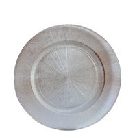 Assiettes à dîner 13 pouces en plastique doré perlé plat élégant perle salade décorative mariage noël