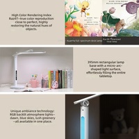 Lámpara de Escritorio LED, Lámpara de Lectura y de Mesa con Control Táctil, Fuente de Alimentación CC, Alto CRI 90