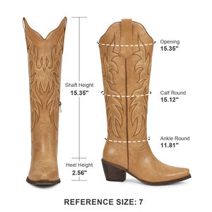 WETKISS <span class=keywords><strong>Botas</strong></span> <span class=keywords><strong>de</strong></span> tacón grueso para <span class=keywords><strong>mujer</strong></span> al por mayor, estilo vintage, bordadas, <span class=keywords><strong>botas</strong></span> altas <span class=keywords><strong>de</strong></span> vaquera con punta afilada hasta la rodilla, para <span class=keywords><strong>verano</strong></span> - Product Image 4