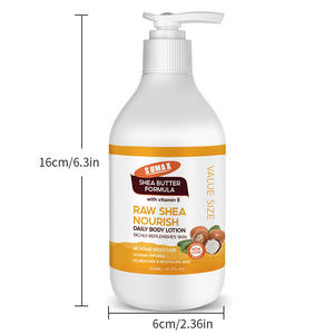 Marque privée OEM Bouteille <span class=keywords><strong>de</strong></span> compression biologique à la vitamine E <span class=keywords><strong>de</strong></span> 300ml <span class=keywords><strong>de</strong></span> beurre <span class=keywords><strong>de</strong></span> karité crème lotion pour le <span class=keywords><strong>corps</strong></span> blanchissante pour adultes soins corporels - Product Image 5