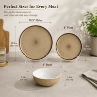 Ensemble de vaisselle en grès gris Guangda avec glaçure réactive, vente en gros |   Ensemble de 4 assiettes et bols en céramique faits à la main |   Sans plomb, conforme à la norme Prop 65