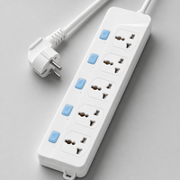 Multiprise 5 prises 10A 2500W en cuivre pur avec interrupteur principal pour appareils électroménagers et fournitures