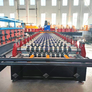 Contrôle automatique PLC 1200mm Largeur d'alimentation Tôle de toiture en acier coloré Machine Roulement de vitesse Moteur à noyau Inclus - Product Image 5