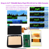 Kit LCD Hispeedido taille originale pour GBA IPS haute luminosité V5, écran HD 720*480, 9 pixels pour 1 pixel pour Game Boy Advance