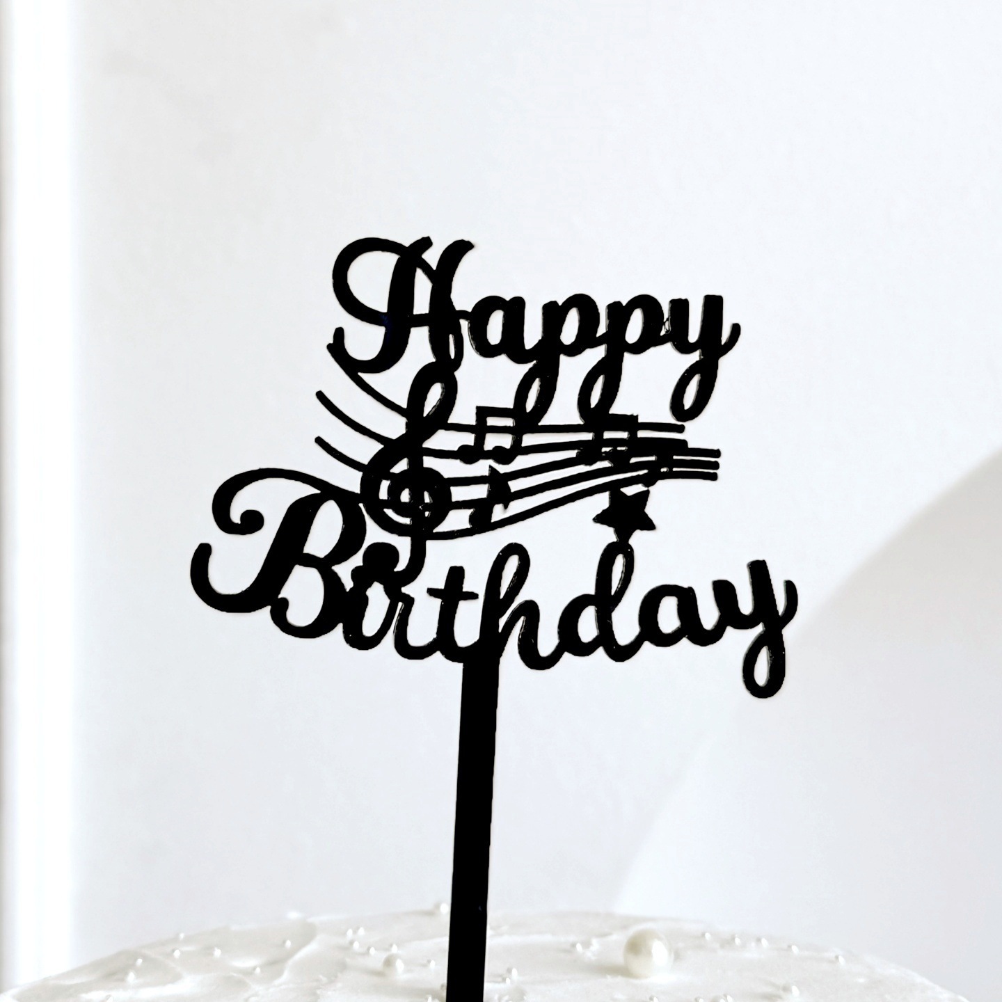 Black - Sheet Music Happy Birthday (approx. 10 cm wide)