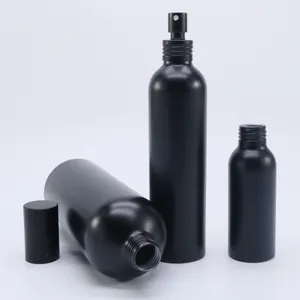 Matte Black Aluminum Spray Bottle 100ml 250ml 300ml Aluminum Essential Oil Bottle With Matte Black Treatment Pump