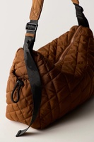 Sac fourre-tout matelassé en nylon avec broderie ouverte, grand sac de transport, sac à bandoulière matelassé léger, sac hobo rembourré, fabrication OEM ODM