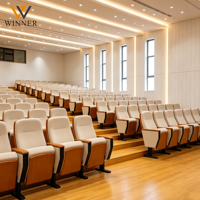 Siège de théâtre haut de gamme avec amortisseur à ressort, rebond silencieux, tablette d'écriture pliable, dossier en mousse haute densité pour auditorium et salle de conférence