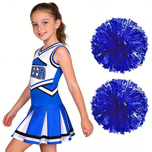 Conjunto de Uniforme de <span class=keywords><strong>Animadora</strong></span> en Oferta para Niñas, <span class=keywords><strong>Disfraz</strong></span> de Halloween, Chaleco Estampado, Faldas Plisadas, Pompones para Animadoras - Product Image 5