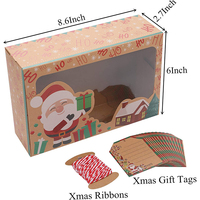 Personalizado impreso Navidad Cupcakes galleta caramelo Chocolate fresas Muffins Donuts caja de embalaje con ventanas