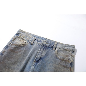 Pantalones holgados desgastados al por mayor, ropa de calle, pantalones <span class=keywords><strong>vaqueros</strong></span> rasgados lavados Vintage para mujeres <span class=keywords><strong>y</strong></span> hombres, pantalones <span class=keywords><strong>vaqueros</strong></span> de pierna ancha de cintura alta - Product Image 4