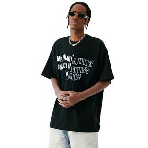 Camiseta personalizada con bordado de lavado ácido para hombre, camiseta de diseñador de punto de algodón 100% - Product Image 2