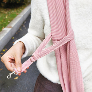 Bolso cruzado para mascotas con diseño de gofres, color rosa, talla única, para perros y gatos, bolso de hombro portátil, color sólido - Product Image 3
