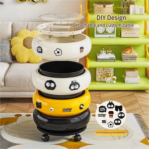 <span class=keywords><strong>Poubelle</strong></span> en plastique écologique de haute qualité au design moderne, à ouverture supérieure, ronde, avec roulettes, pour le <span class=keywords><strong>rangement</strong></span> à la maison et en <span class=keywords><strong>cuisine</strong></span> - Product Image 2