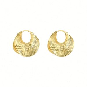 Pendientes de Aro Modernos de Latón con Diseño de Mariposa Distintivo de Doble Capa para Mujer, Estilo Europeo Americano, Novedad Transfronteriza - Product Image 5