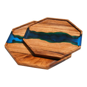 Vente en gros de Noyer de ferme écologique Plateau de service en bois rond durable fait à la main Assiette de nourriture Snack Dessert Servant - Product Image 2