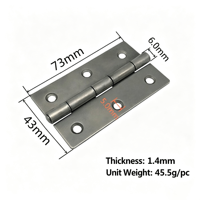 Charnière plate en fer de 73 mm (3 pouces) pour lit pliant, porte en bois, charnière de meuble soudable pour armoire