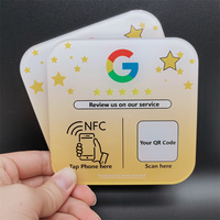 Menu de table en acrylique transparent imprimé avec logo personnalisé, taille personnalisée 215 120*120mm, avis Google
