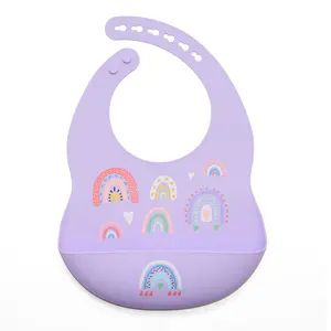 Cute Made Factory Price Waterproof Bib Silicone Baby Bibs