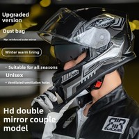 Casque de moto intégral toutes saisons certifié DOT, ABS, double visière, ventilé, anti-buée, unisexe, doublure en coton, garantie 1 an