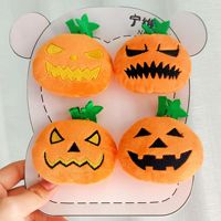 Porte-clés en peluche citrouille d'Halloween multi-expressions, breloques de sac brodées à la main avec visage de fantôme, cadeau pour la fête d'Halloween