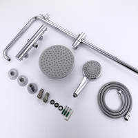 Système de douche mural thermostatique à double pommeau pour salle de bain