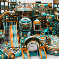 Ensemble d'équipements de jeux intérieurs commerciaux personnalisés pour enfants : toboggan, structure d'escalade, jeux souples, grande capacité, certifié ASTM, pour l'amusement