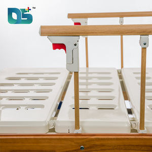 3 फ़ंक्शन मैनुअल अस्पताल बिस्तर ठोस लकड़ी के सिर बोर्ड परिवेश तह परिढालों एब्स क्रैंक मूक कैस्टर अस्पताल बिस्तर - Product Image 5