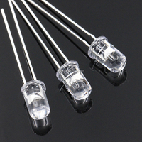 LED DIP 5 mm rouge, jaune, bleu, vert, blanc, orange, UV F5, diode électroluminescente avec lentille diffuse et transparente