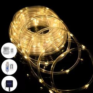 Gran oferta, luces LED de tubo de cuerda <span class=keywords><strong>con</strong></span> energía <span class=keywords><strong>Solar</strong></span>, tira de luces impermeables para exteriores, guirnalda de jardín para decoración de patio de Navidad - Product Image 1