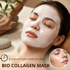 Mascarillas Faciales 3 en 1 de Ácido Hialurónico, Hidrogel Bio Colágeno, Exfoliantes, Reafirmantes, Eliminan la Piel Muerta, con Logotipo Personalizado, Cristal - Product Image 1