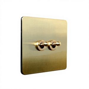 Saklar Lampu Dinding Vintage Tuas Panel Baja Tahan Karat <span class=keywords><strong>1</strong></span>-4 <span class=keywords><strong>Gang</strong></span> 2 Arah Emas Saklar Kontrol Tunggal Smart Life 250V EU USB - Product Image 2