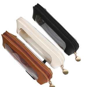Estuche Transparente para Lápices con Cierre de PVC X57, Estuche para Lápices con Gran Capacidad, Regla y Borrador Transparentes, Estuche Simple y Moderno para Útiles Escolares - Product Image 4
