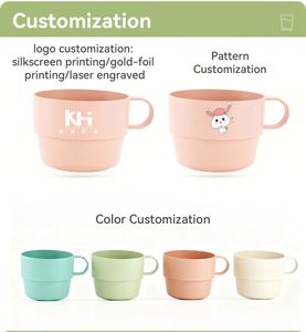 Tasses à thé en plastique de 7 oz, tasses à café durables et légères, tasses à boire pour enfants sans BPA, pour la maison, les pique-niques en plein air, le camping, tasses empilables - Product Image 3