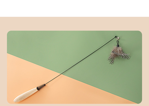 2025 nuevo diseño de lujo clásico mariposa pluma <span class=keywords><strong>Catnip</strong></span> perro juguete sostenible felpa caña de pescar accesorio hecho China-venta al por mayor - Product Image 5