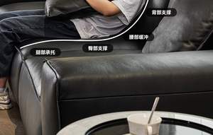 طقم أريكة جلدية عصرية إيطالية التصميم أريكة فاخرة مركبة لغرفة المعيشة أو الفندق أو الشقة - Product Image 5