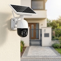Caméra CCTV solaire PTZ 4MP, caméra de sécurité extérieure sans fil avec carte SIM 4G, audio bidirectionnel, détection de mouvement