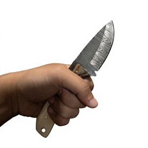 Couteaux Rajput à lame fixe en acier Damas, manche en bois Pakka bleu, garantie de 3 ans - Personnalisable pour la chasse - Product Image 3