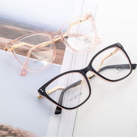 Montures de lunettes de vue rétro de luxe, grandes, en métal et en acétate, pour unisexe - Marque MEIJIN