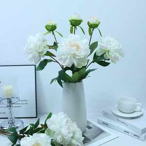 Ramo de Peonías Artificiales de Tela de Seda, Alta Simulación, Decoración para el Hogar y Bodas - Product Image 2