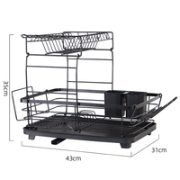 Égouttoir à vaisselle, égouttoir à vaisselle détachable à 2 niveaux et étagère d'organisation de grande capacité