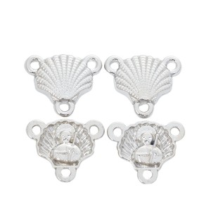 Conector <span class=keywords><strong>de</strong></span> 3 bucles en forma <span class=keywords><strong>de</strong></span> abanico <span class=keywords><strong>de</strong></span> concha <span class=keywords><strong>de</strong></span> vieira, <span class=keywords><strong>de</strong></span> aleación <span class=keywords><strong>de</strong></span> zinc plateada antigua, para artesanía <span class=keywords><strong>de</strong></span> recuerdo <span class=keywords><strong>de</strong></span> peregrinación costera - Product Image 3