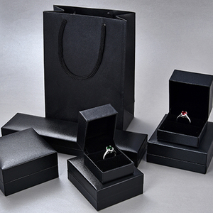 Wholesale Ring Necklace Bracelet Box Luxury PU Leather Custom Logo Black Jewelry Box