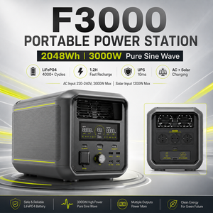 Station d'alimentation portable 3000W 2048Wh avec 11 prises 200W à onde sinusoïdale pure, alimentation de secours multi-appareils pour extérieur - Product Image 3