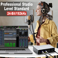 Microphone XLR professionnel 192 kHz, table de mixage audio, enregistrement en studio, interface audio USB 2x2, carte son, podcast