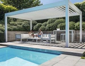 Ace Gazebo extérieur pour piscine <span class=keywords><strong>de</strong></span> <span class=keywords><strong>jardin</strong></span> avec auvent d'ombrage Gazebo à persiennes <span class=keywords><strong>en</strong></span> aluminium Pergola - Product Image 2