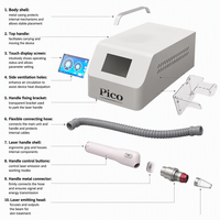Appareil de beauté portable mini picoseconde pour le soin de la peau du visage et des sourcils, avec refroidissement par glace et écran tactile intelligent, idéal pour les salons de beauté