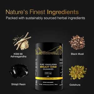 US Warehouse Stock Dropship Pure Himalaya Shilajit Gummies Gold | Zonder toegevoegde suiker | Ashwagandha, Gokshura |   Fulvinezuur & 85+ - Product Image 4