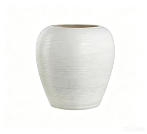 Pots de plantes ronds à nervures fines blancs mats, jardinières, pots en argile fibreuse pour arbres, légers, respirants, pour plantes <span class=keywords><strong>d</strong></span>'intérieur - Product Image 5